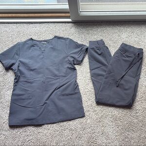 Women's Gray Scrub Set